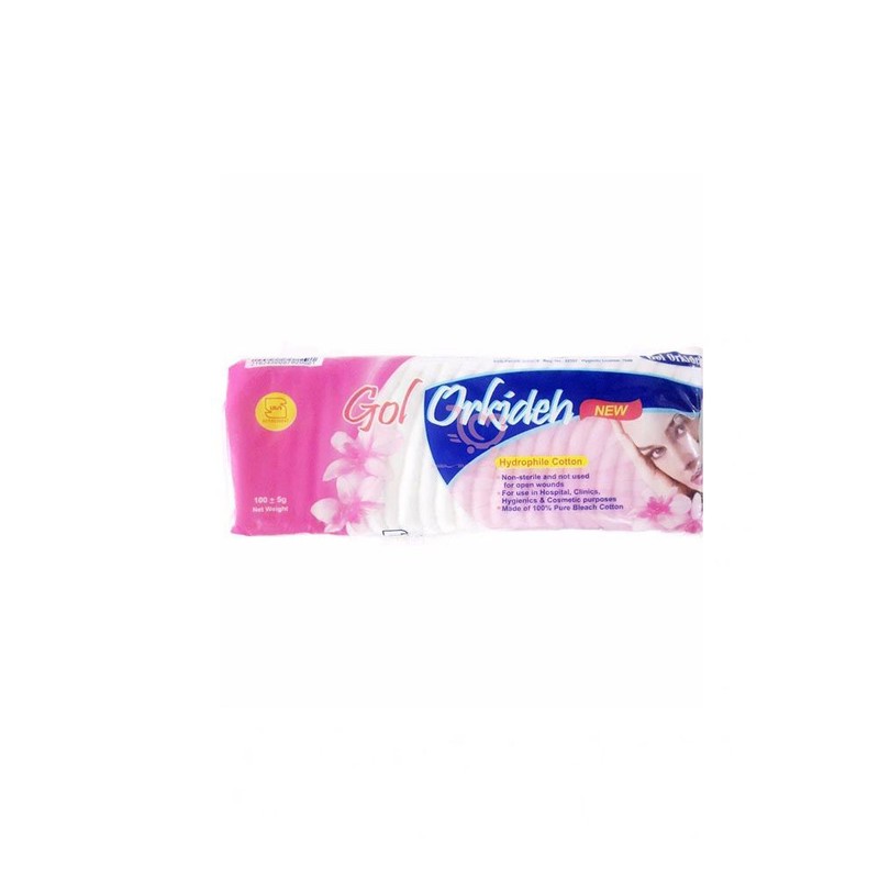پنبه بهداشتی گل ارکیده وزن 100 گرم مجموعه 2 عددی