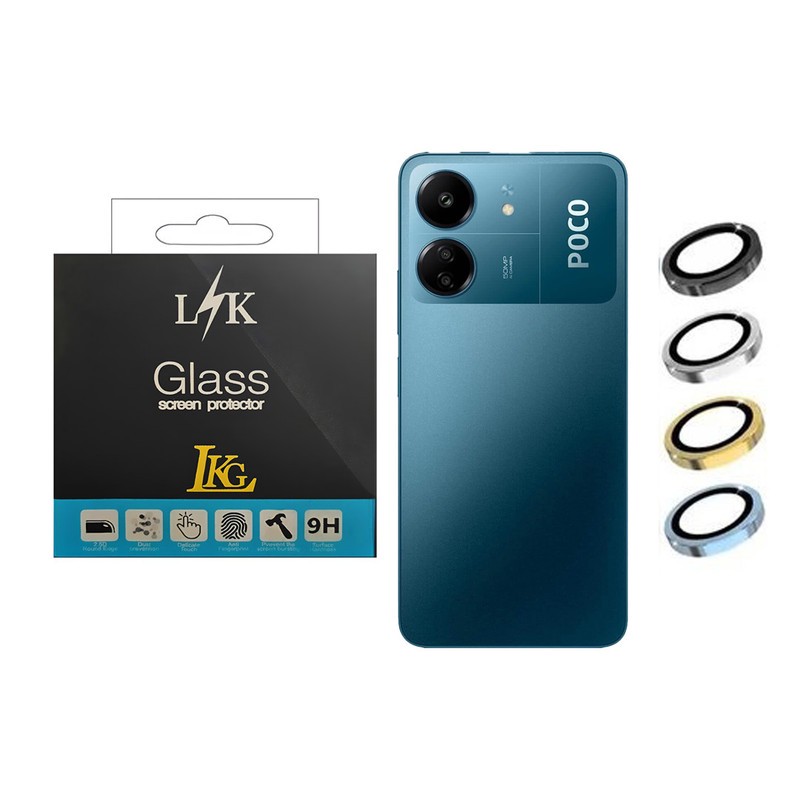 محافظ لنز دوربین مدل رینگی نگین دار مناسب برای گوشی موبایل شیائومی Redmi 13C پوکو C65 پوکو M6 Pro شیائومی Redmi Note ...