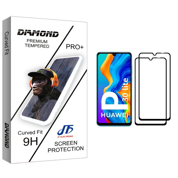 محافظ صفحه نمایش جی اف مدل Diamond glass مناسب برای گوشی موبایل هوآوی P30 lite بسته دو عددی
