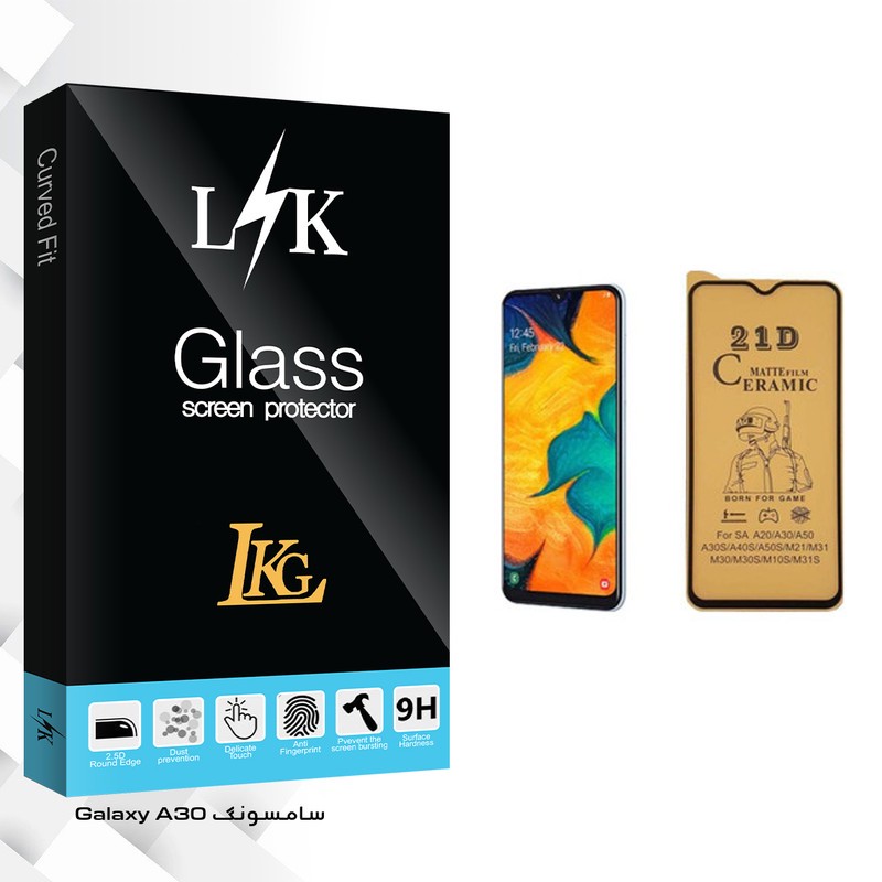 محافظ صفحه نمایش سرامیکی ال کا جی مدل LK Glass مناسب برای گوشی موبایل سامسونگ Galaxy A30