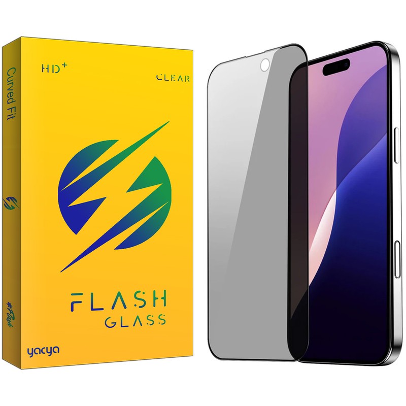 محافظ صفحه نمایش حریم شخصی یاکیا مدل Flash Privacy مناسب برای گوشی موبایل اپل iPhone 16 Pro Max