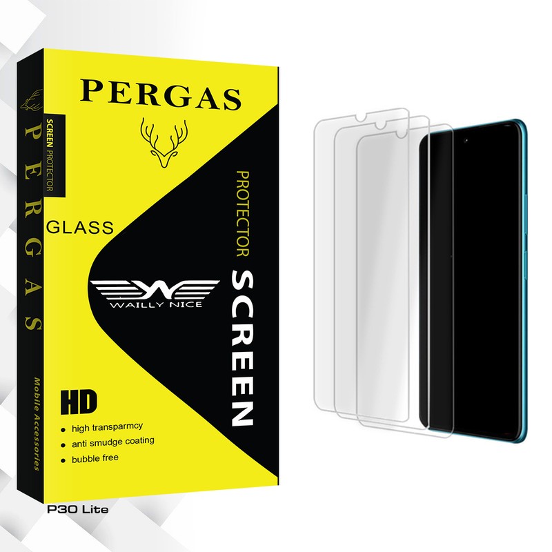 محافظ صفحه نمایش شیشه ای وایلی نایس مدل Pergas Glass MIX3 مناسب برای گوشی موبایل هوآوی P30 Lite بسته سه عددی