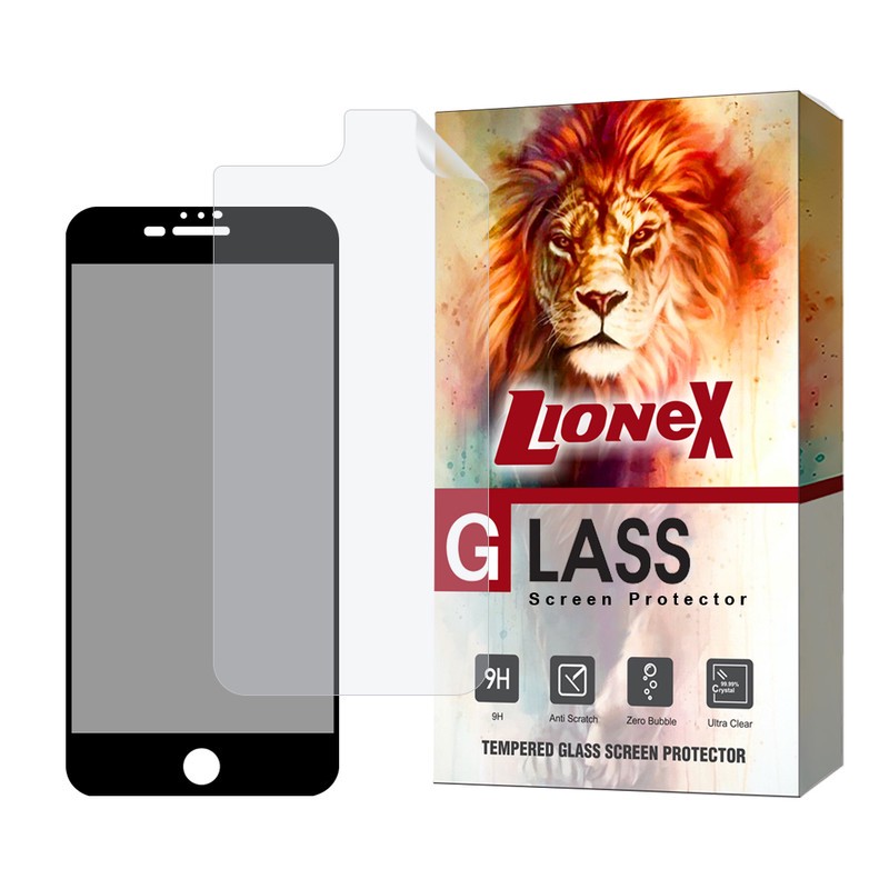 محافظ صفحه نمایش حریم شخصی لایونکس مدل FULLPRIVNANOL مناسب برای گوشی موبایل اپل iPhone 7 Plus 8 Plus به همراه محافظ پ...