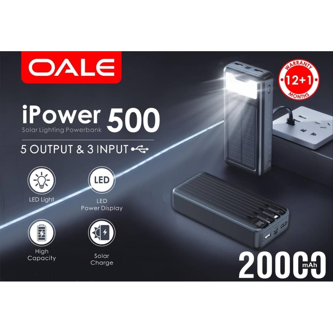 پاوربانک اوول مدل Ipower 500 ظرفیت 20000 میلی آمپر ساعت اورجینال گارانتی دار