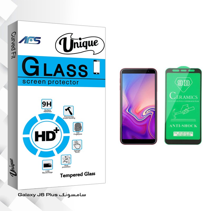 محافظ صفحه نمایش سرامیکی ای اف اس مدل Unique Glass مناسب برای گوشی موبایل سامسونگ Galaxy J6 Plus