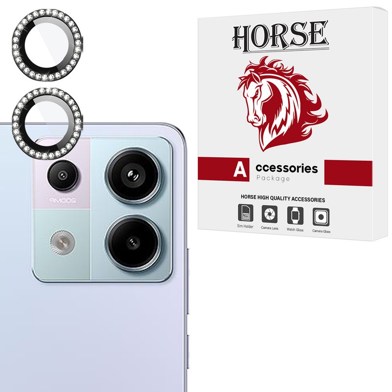 محافظ لنز دوربین شیشه ای هورس مدل NRIH20 مناسب برای گوشی موبایل شیائومی Redmi Note 13 Pro 5G Poco X6 5G