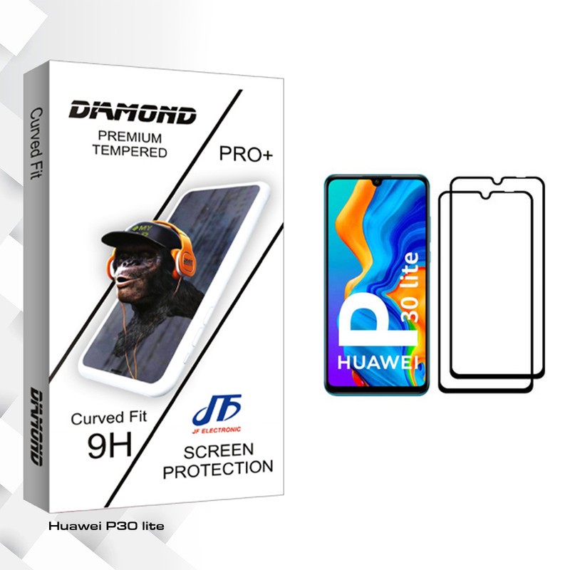 محافظ صفحه نمایش جی اف مدل Diamond glass مناسب برای گوشی موبایل هوآوی P30 lite بسته دو عددی