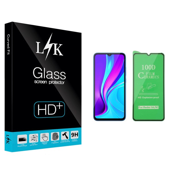 محافظ صفحه نمایش سرامیکی ال کی مدل Hard glass مناسب برای گوشی موبایل شیائومی Redmi 9C