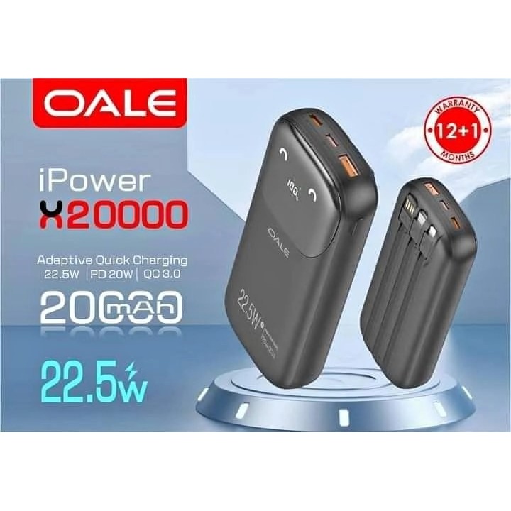 پاوربانک 22.5 وات اوالی مدل iPower X20000 ظرفیت 20000 میلی آمپر ساعت اورجینال با گارانتی