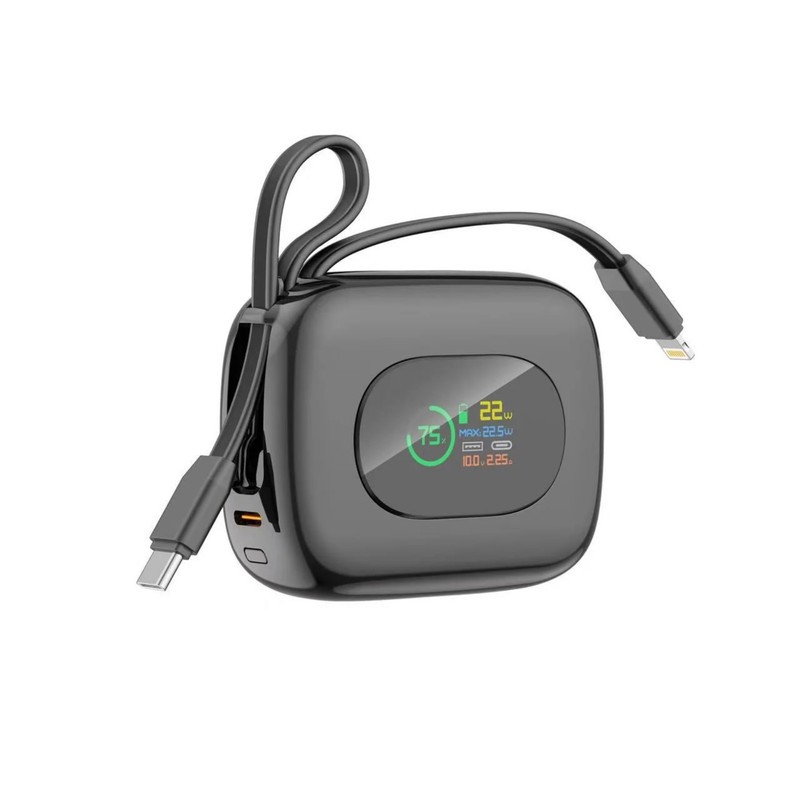 پاوربانک 22.5 وات بودی مدل PB823B ظرفیت 10000 میلی آمپرساعت به همراه 2 کابل USB-C و lightning
