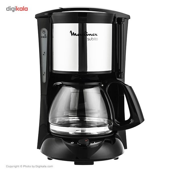 قهوه ساز مولینکس مدل FG1518، ظرفیت دم آوری شش فنجان با فیلتر دائمی، دارای صفحه گرم نگهدارنده قهوه