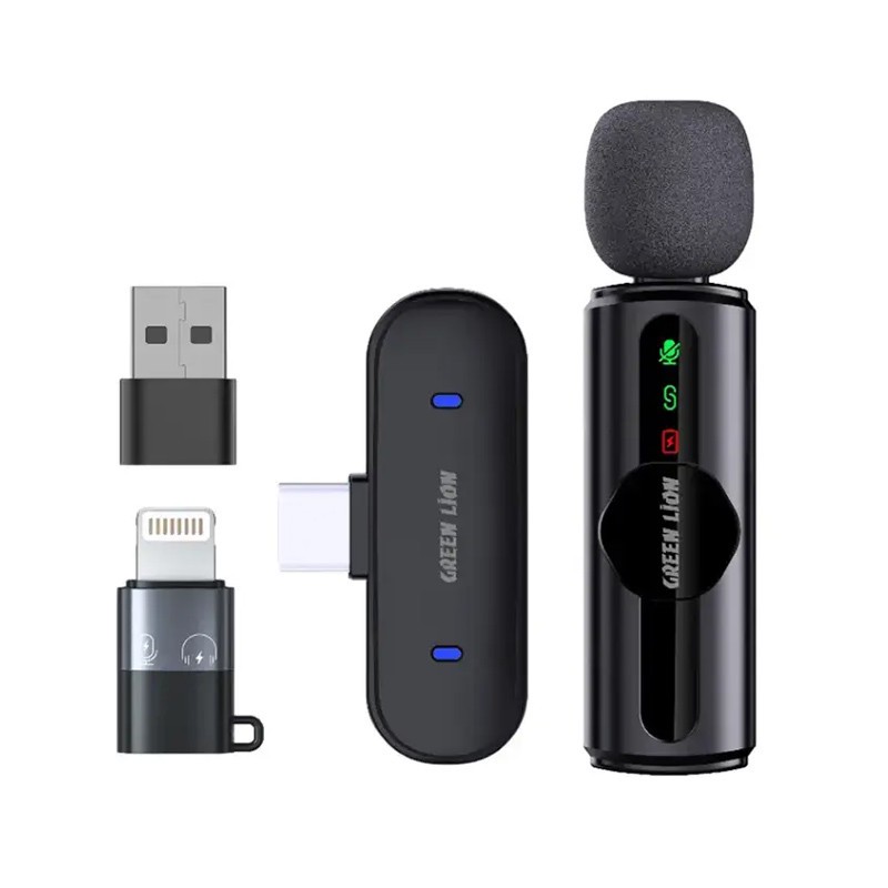 میکروفن بی سیم گرین لاین مدل GM-75X با درگاه اتصال USB-C لایتنینگ USB-A
