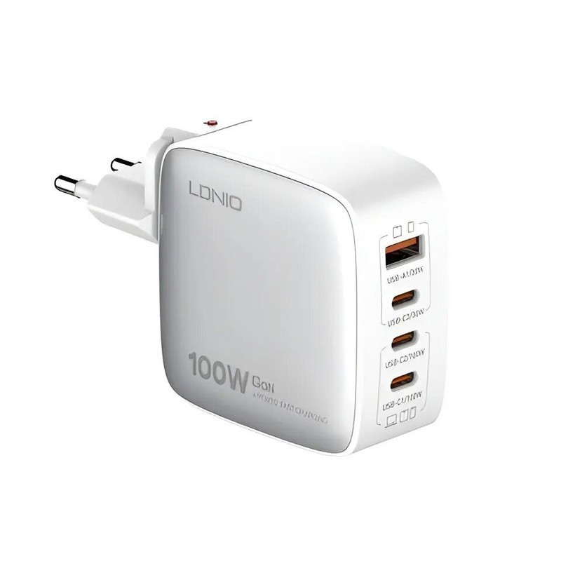 شارژر دیواری 100 وات الدینیو مدل Q408 به همراه کابل USB-C