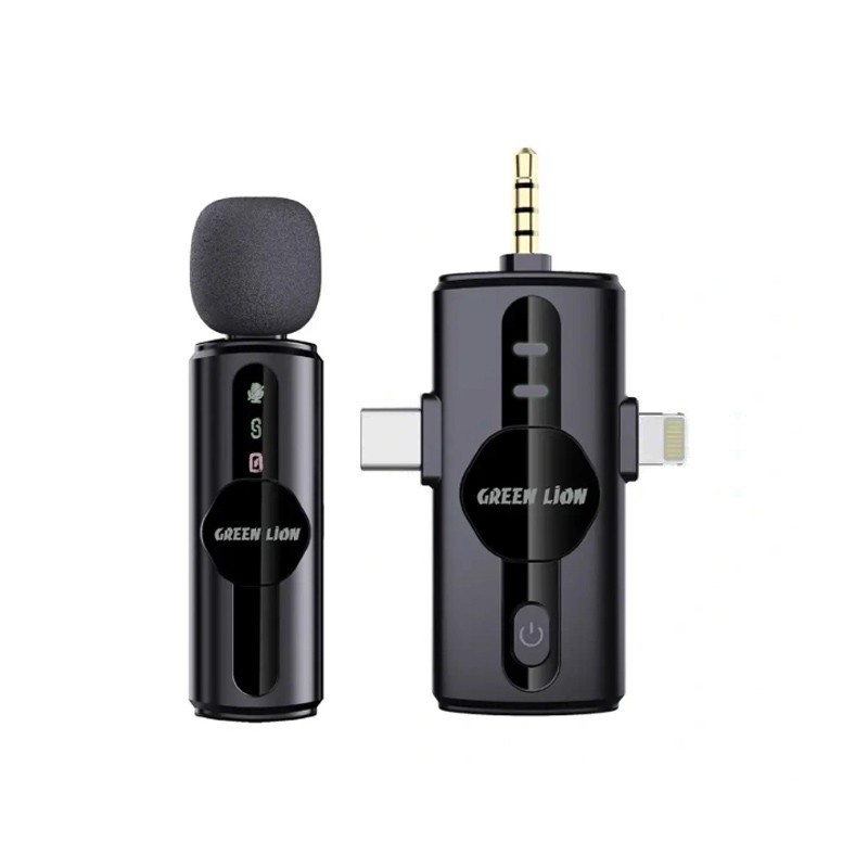 میکروفن بی سیم گرین لاین مدل GM-79X با درگاه اتصال USB-C لایتنینگ AUX