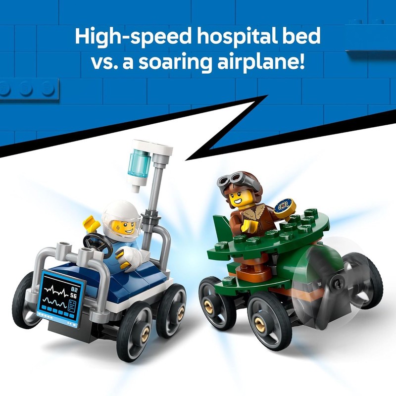 لگو 70 تکه سری سیتی مدل Airplane vs. Hospital Bed کد 60459