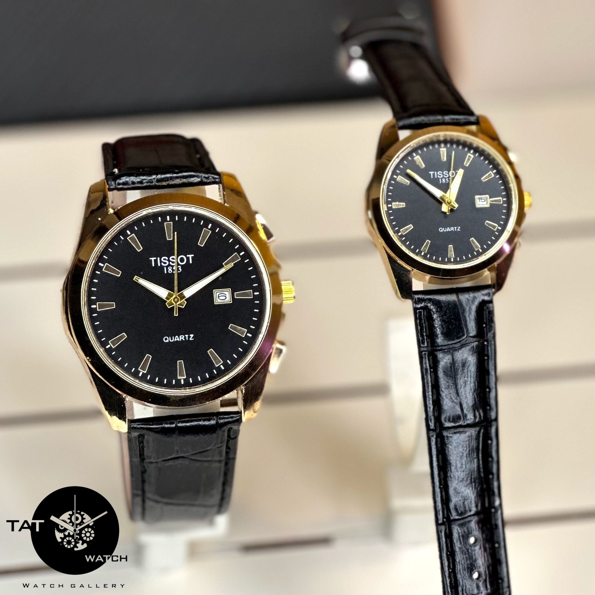 ساعت مچی ست مردانه زنانه تیسوت دارای شش ماه گارانتی جعبه کادویی Tissot