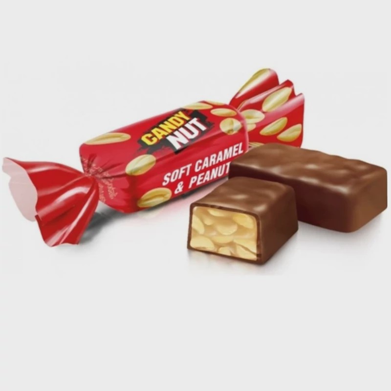 شکلات کاکائویی با مغز بادام زمینی و کارامل تازه تازه اوکراینی روشن ROSHEN کندی نات 1 کیلو