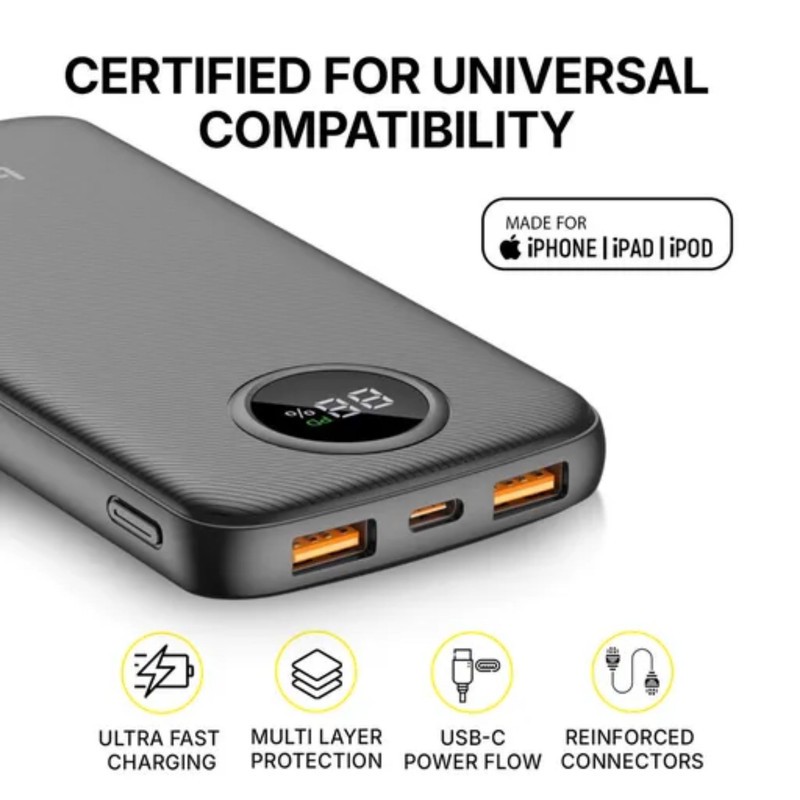 پاوربانک 22.5 وات بودی مدل PB820B1 ظرفیت 10000 میلی آمپرساعت
