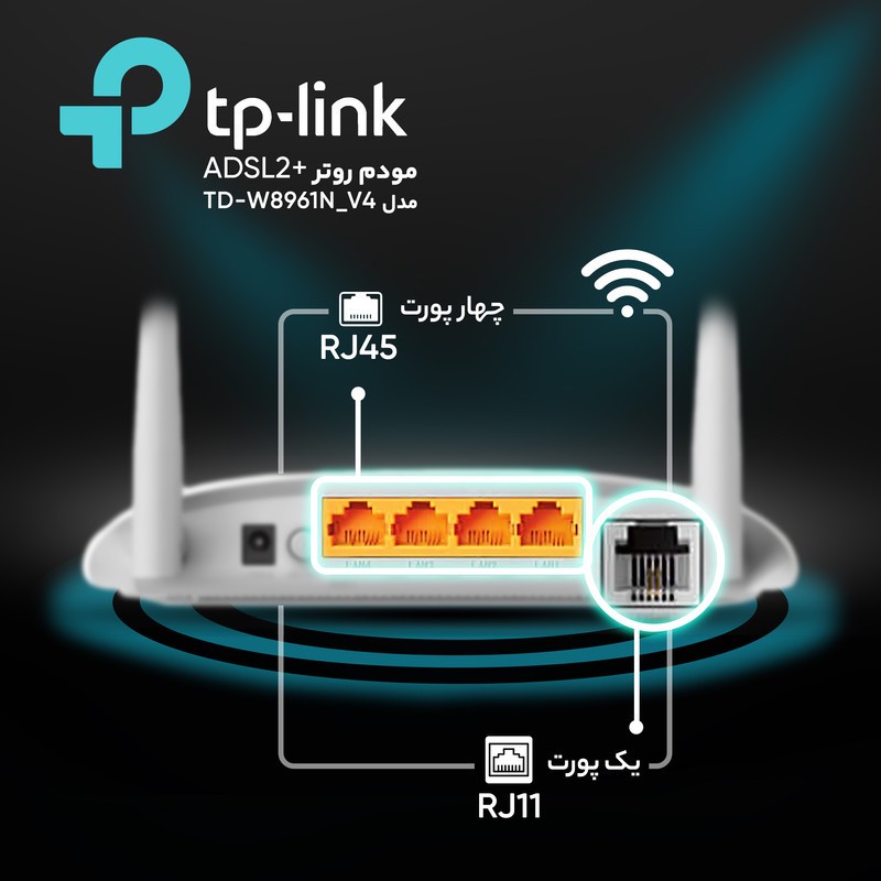 مودم روتر ADSL2 تی پی-لینک مدل TD-W8961N V4