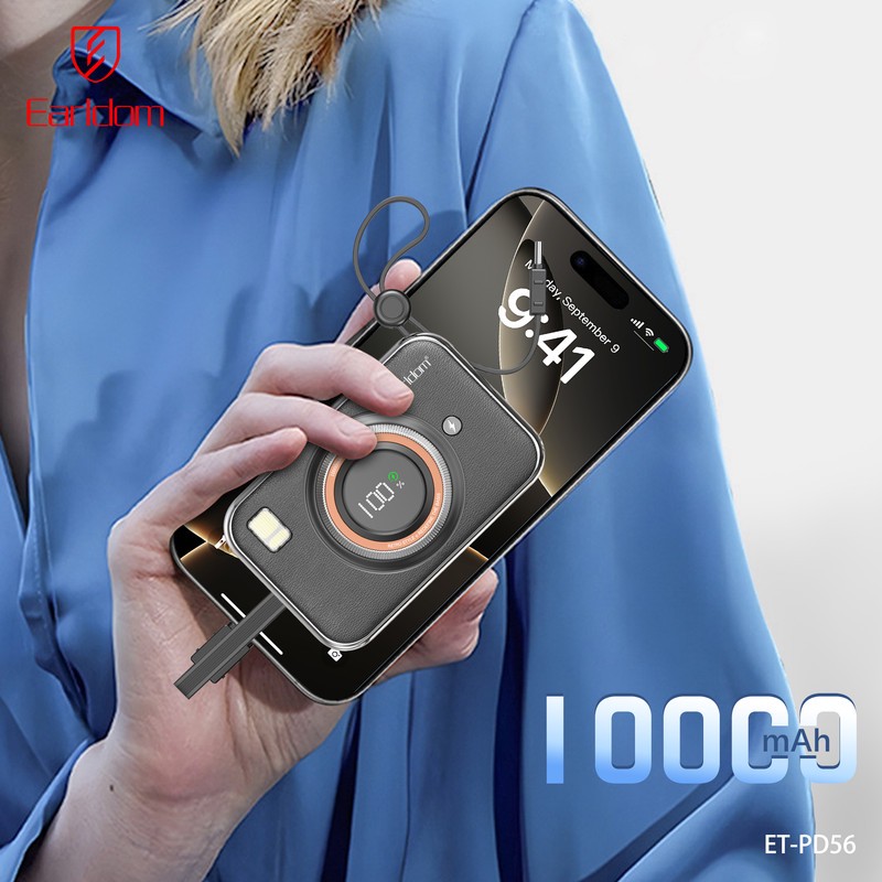 پاوربانک 22.5 وات ارلدام مدل ET-PD56 ظرفیت 10000 میلی آمپرساعت