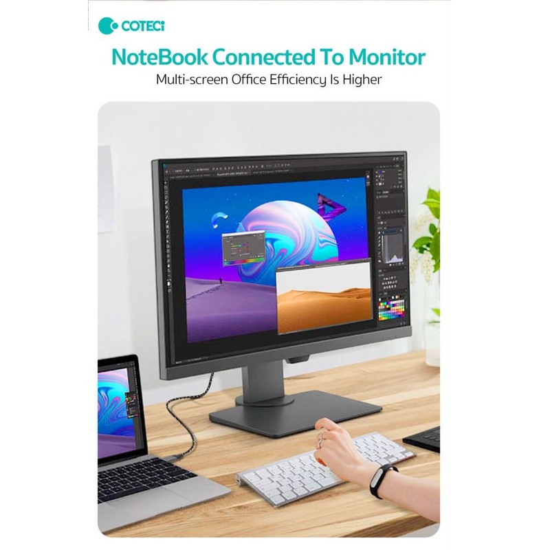 کابل تبدیل HDMI به USB-C کوتسی مدل 87411 طول 2 متر