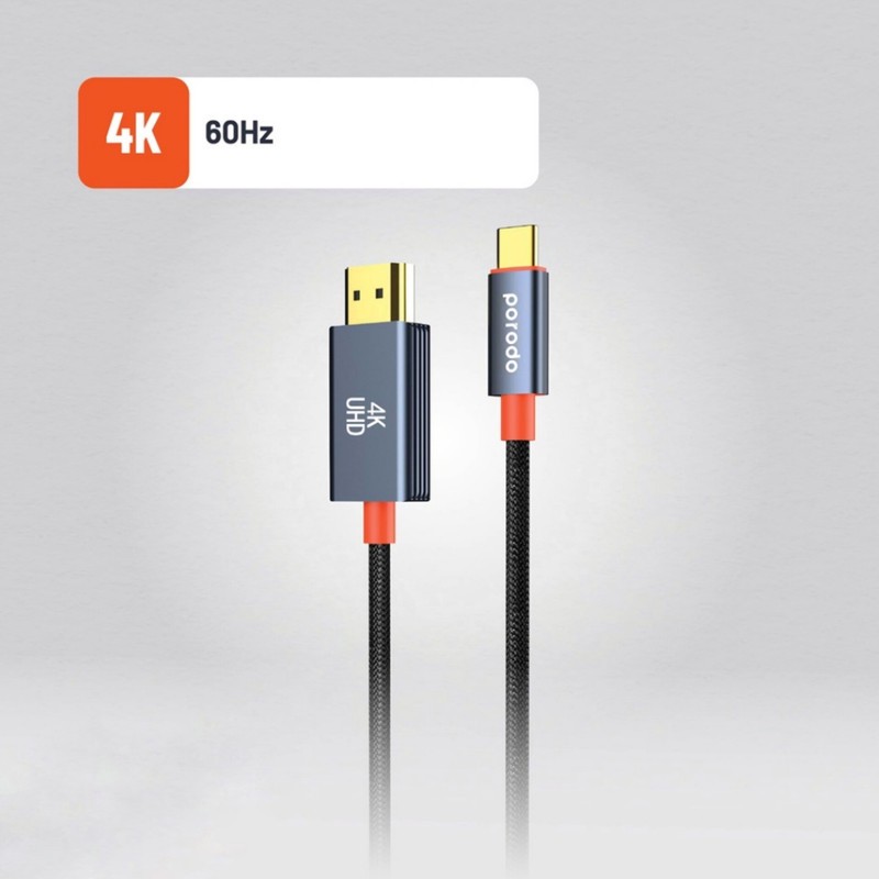 کابل تبدیل HDMI به USB-C پرودو مدل Woven Braided طول 2 متر