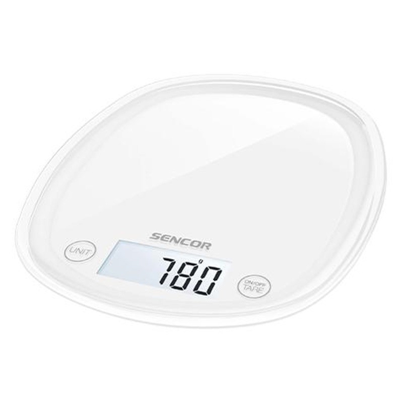 ترازو آشپزخانه دیجیتال سنکور مدل SKS 30WH حداکثر ظرفیت قابل اندازه گیری 5 کیلوگرم با دقت اندازه گیری 1 گرم
