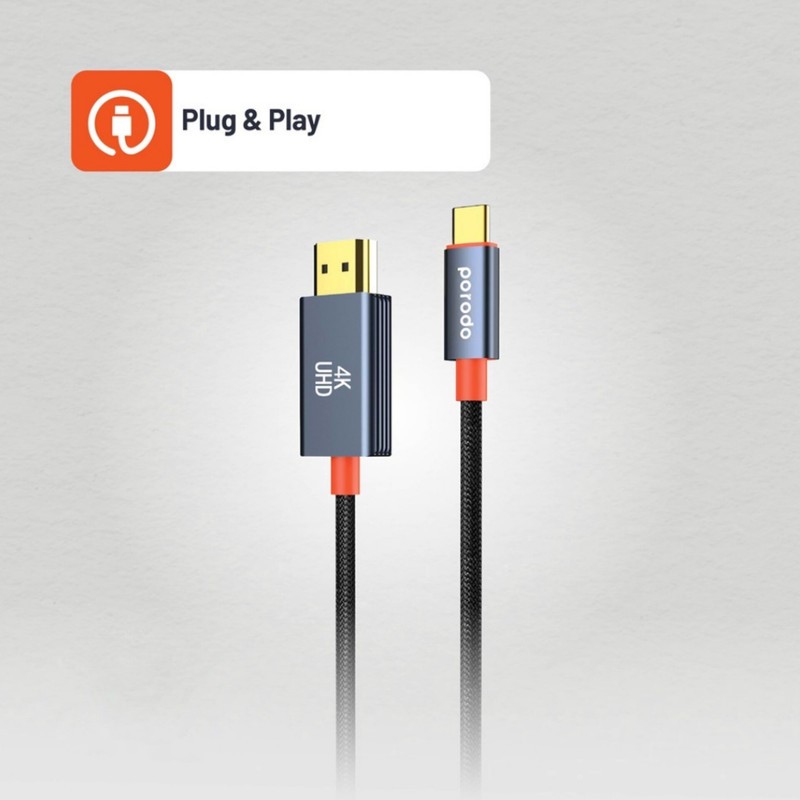 کابل تبدیل HDMI به USB-C پرودو مدل Woven Braided طول 2 متر