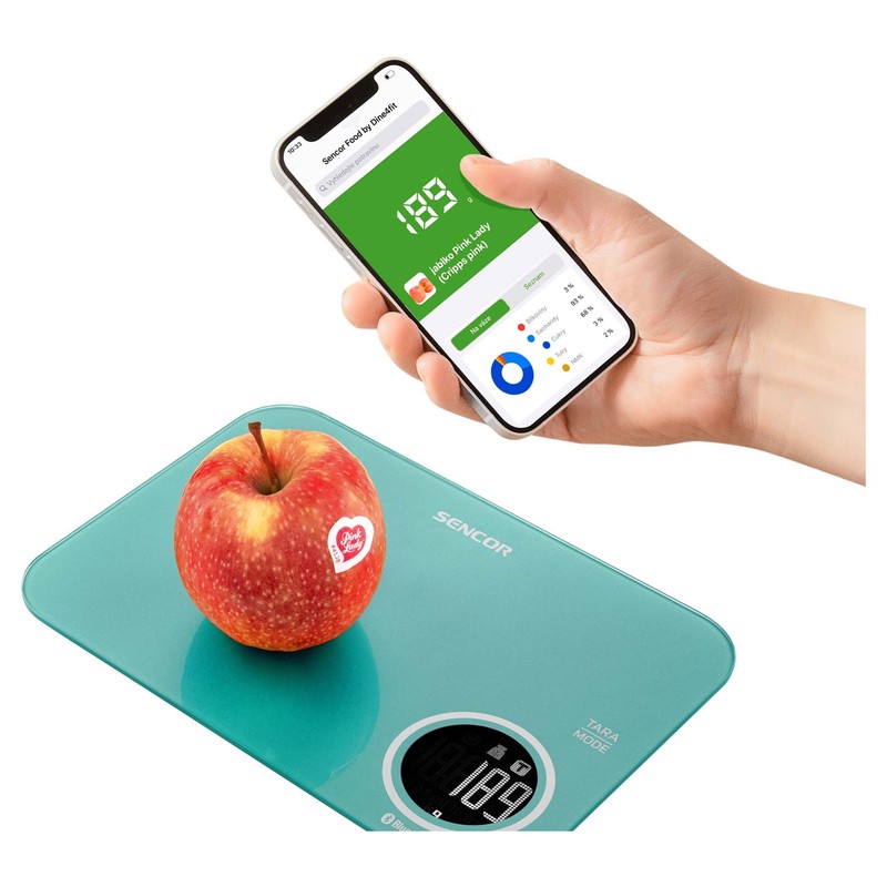 ترازو آشپزخانه دیجیتال سنکور مدل SKS 7071GR حداکثر ظرفیت قابل اندازه گیری 5 کیلوگرم با دقت اندازه گیری 1 گرم