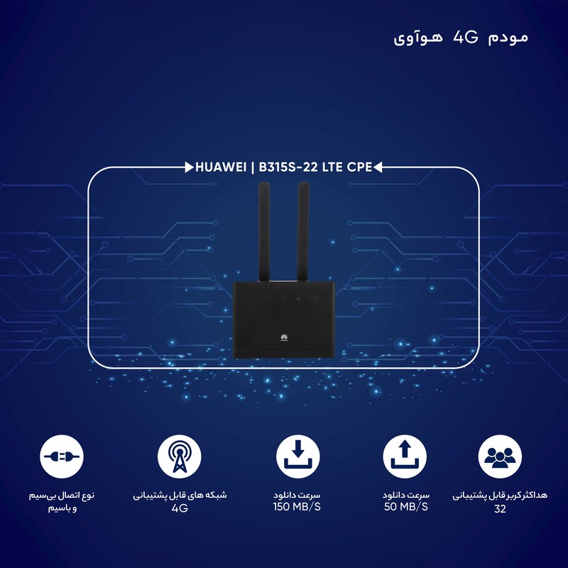 مودم روتر بی سیم 4G هوآوی مدل B315s-22 LTE CPE
