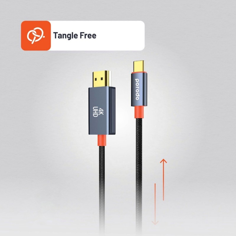 کابل تبدیل HDMI به USB-C پرودو مدل Woven Braided طول 2 متر