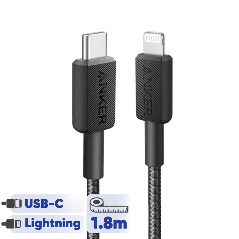 کابل تبدیل USB-C به لایتنینگ انکر مدل A81B6 طول 1.8 متر