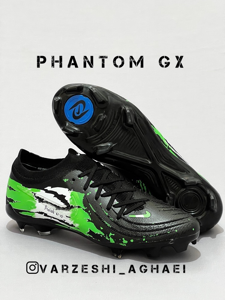 کفش فوتبال نایک فانتوم جی ایکس مشکی سبز Nike Phantom GX