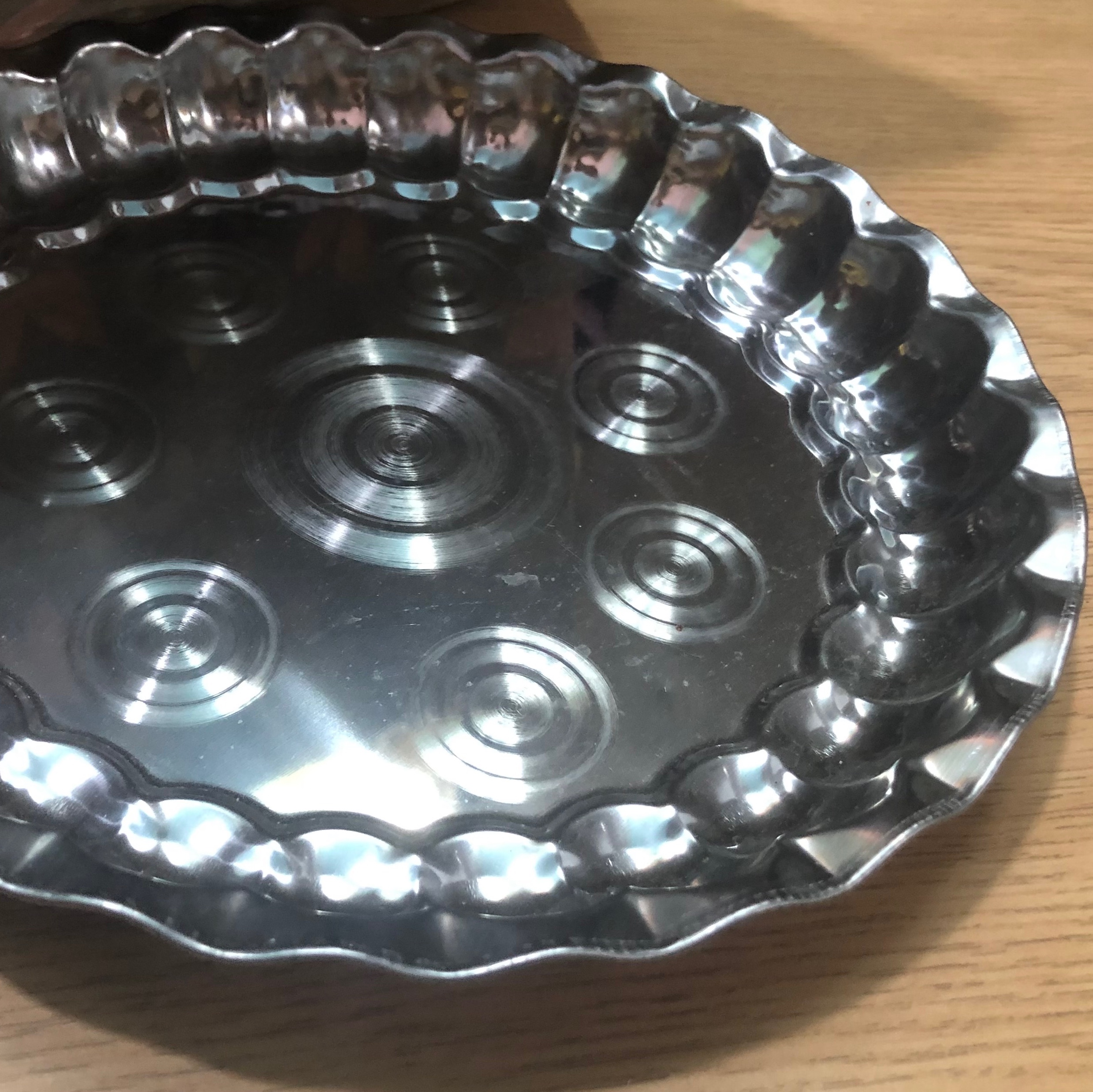 سینی استیل لبه دار سایز متوسط