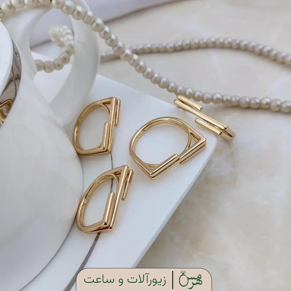 انگشتر زنانه مدل مینیمال خط برند ژوپینگ