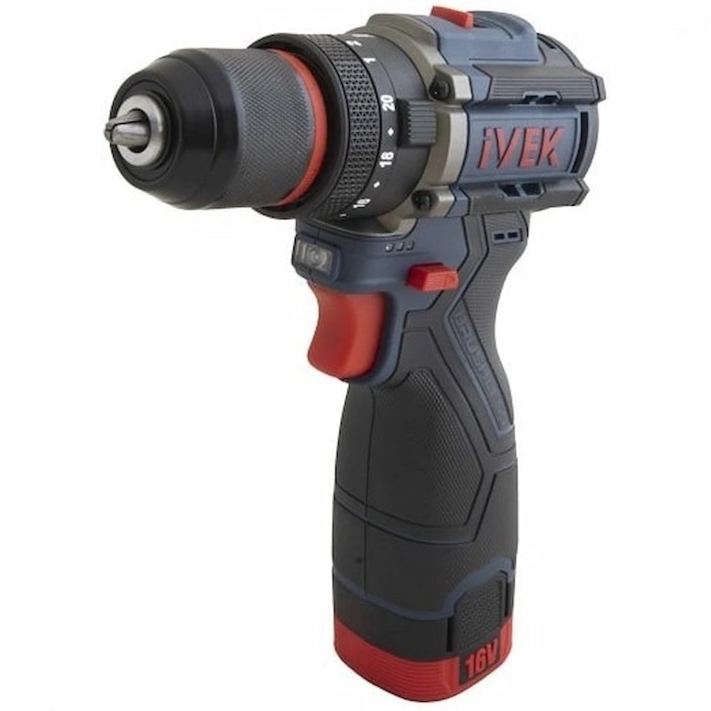 دریل شارژی براشلس چکشی 16 ولت K-7806 ایوک Ivek