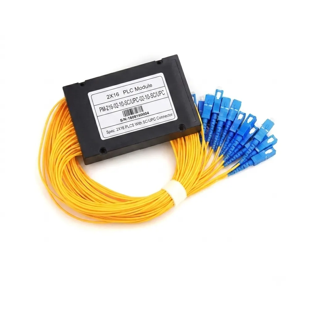 اسپلیتر فیبر نوری 2 به 16 ماژولار (PLC Splitter 2x16) سینگل مود با کانکتور SC/UPC
