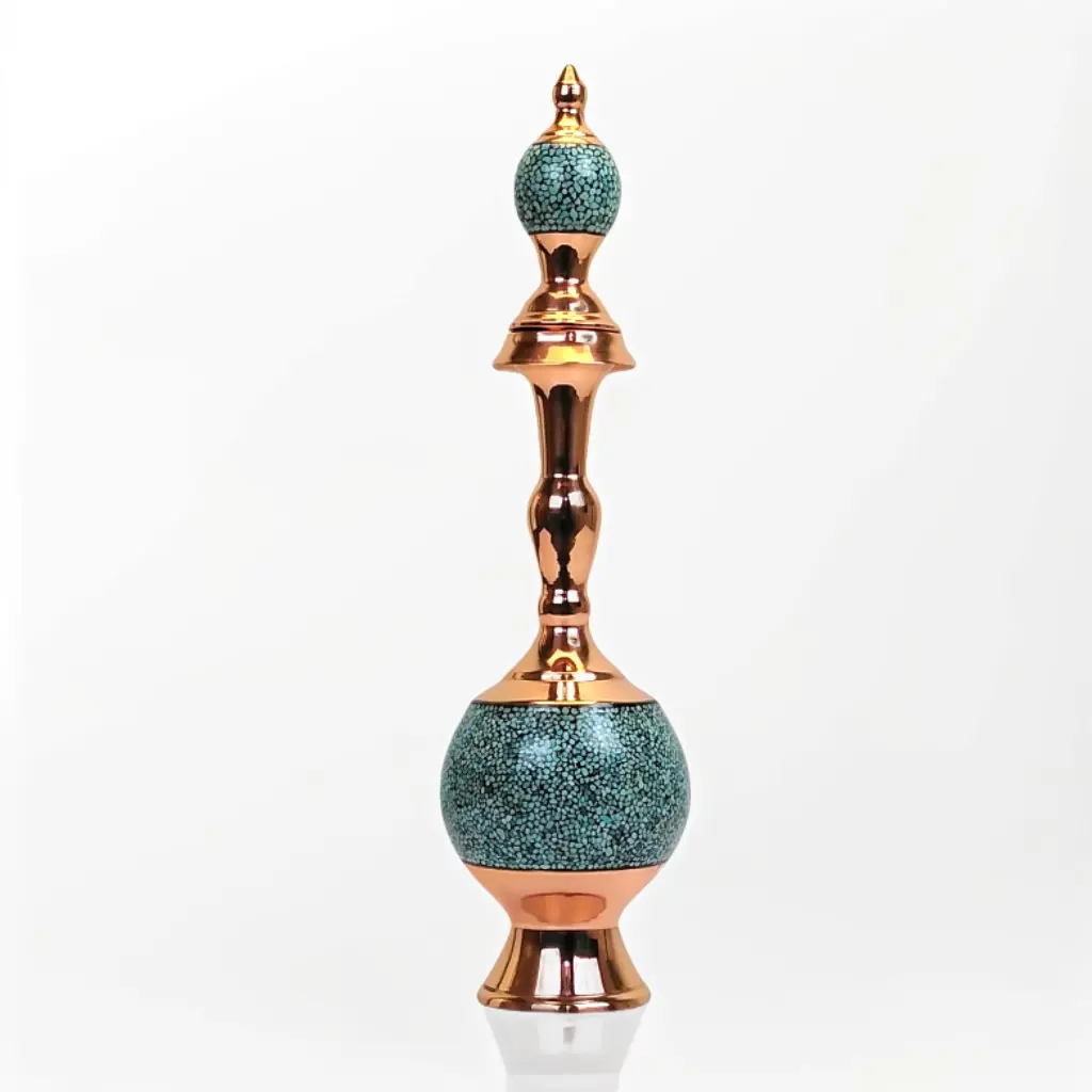 تنگ گیلاس شلغمی مس و فیروزه (ارتفاع 38س)