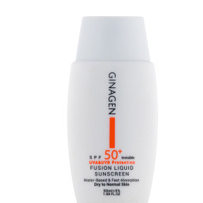 کرم ضد آفتاب بی رنگ ژیناژن مدل Fusion Liquid مناسب پوست خشک و نرمال 