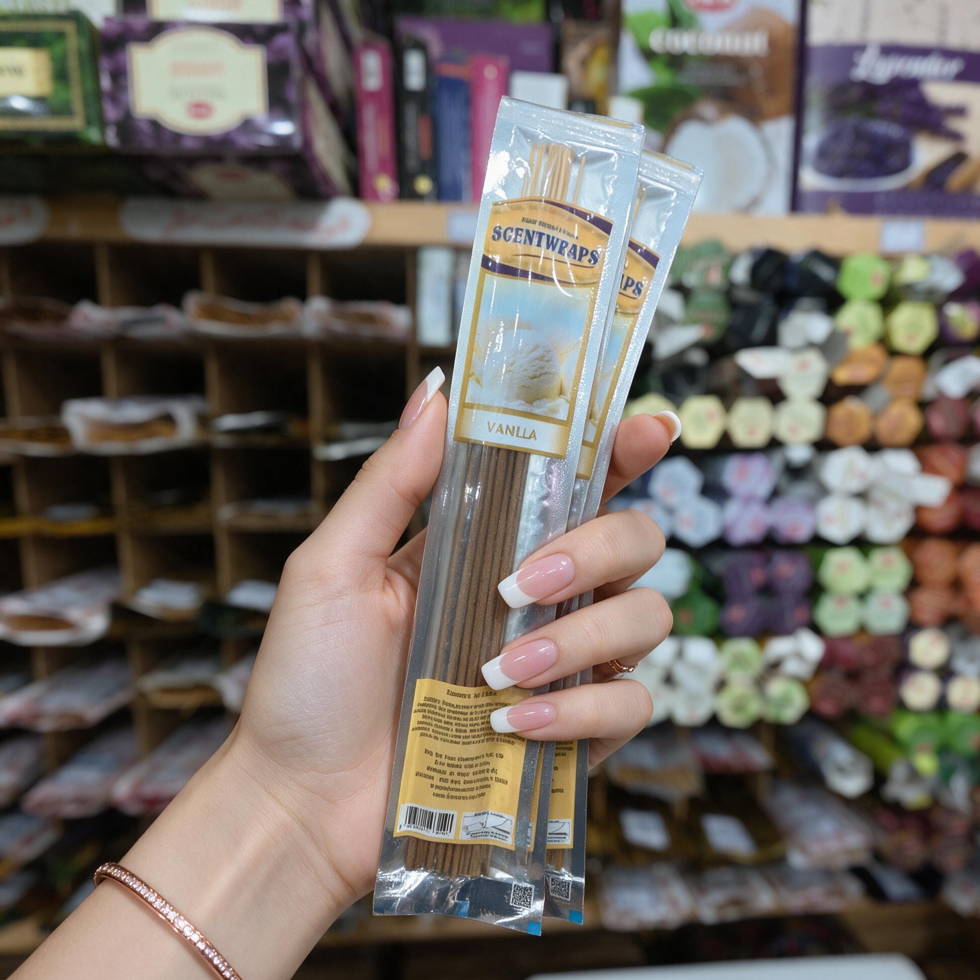 عود شاخه ای دست ساز Scentwraps مدل وانیل Vanilla، دیپ شده دستی (پس کرایه تیپاکس)