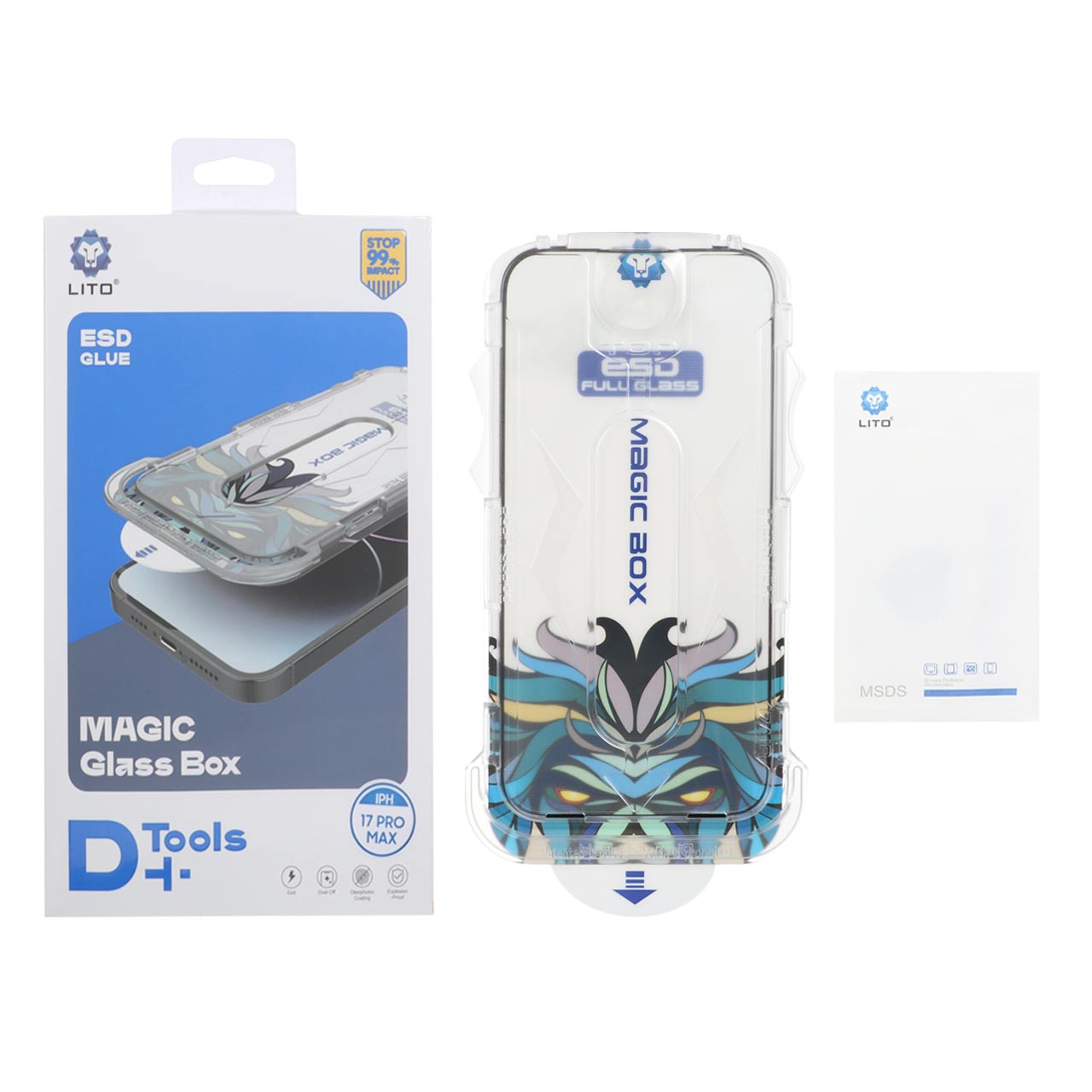 محافظ صفحه نمایش شیشه ای اورجینال LITO - Magic Glass Box - ESD مدل Apple iPhone 17 Air (پک دار)
