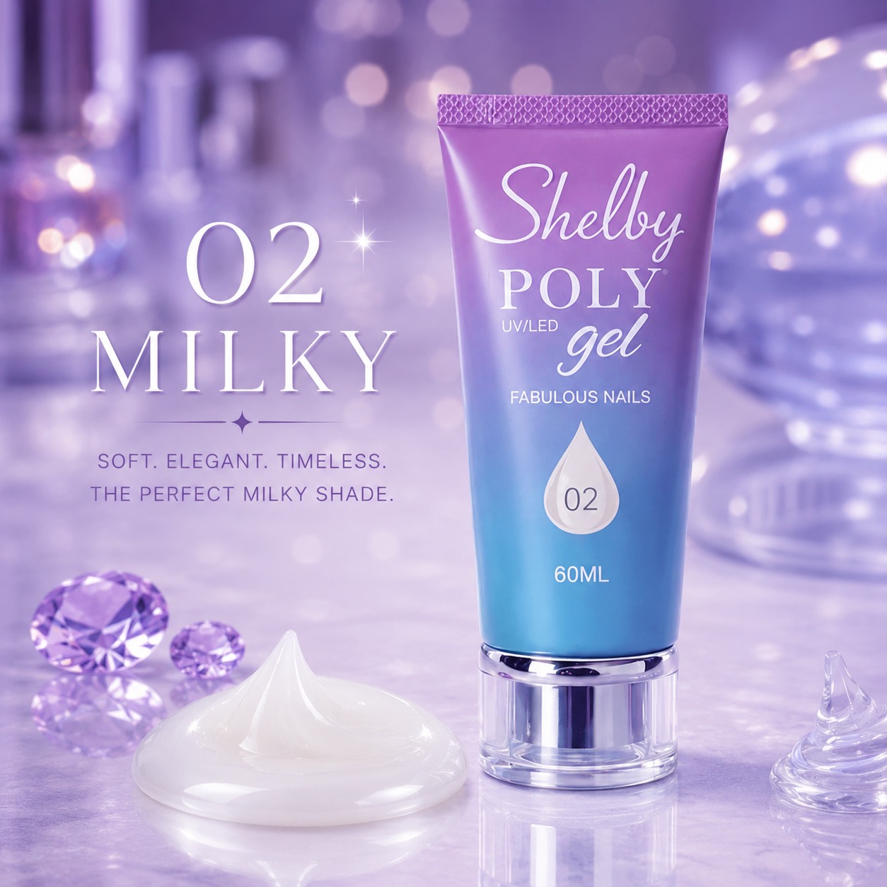 پلی ژل میلکی 60 میل کد 02 - شلبی Shelby