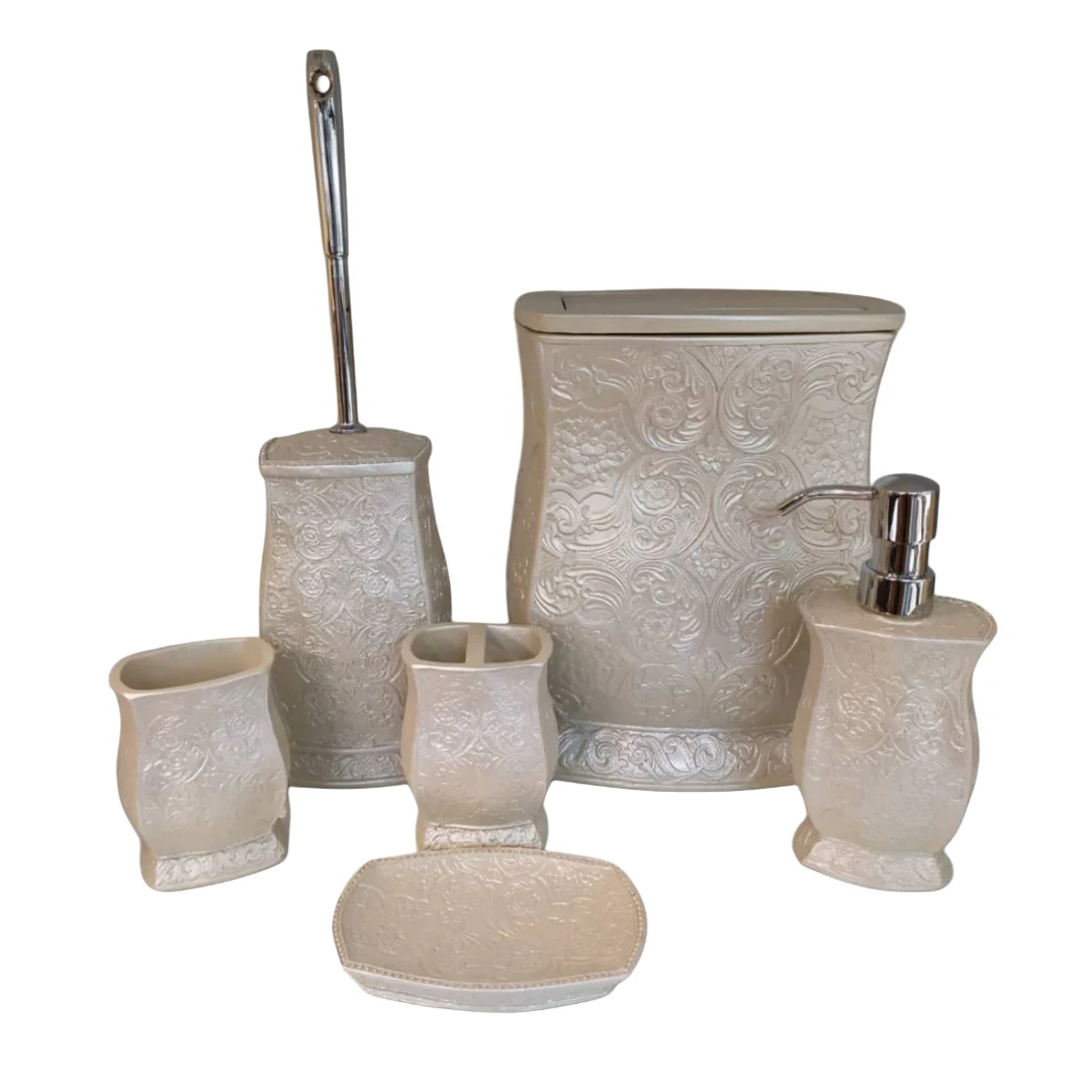 ست سرویس بهداشتی رزین خارجی 6 پارچه کد 48024 (پس کرایه)