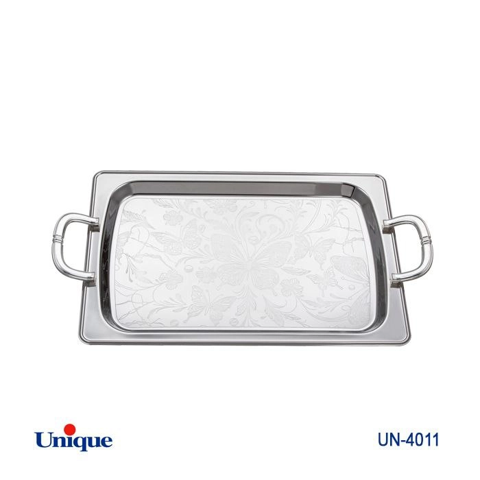 سینی استیل یک میل یونیک Unique بدون پایه کوچک کد UN-4011 (پس کرایه)