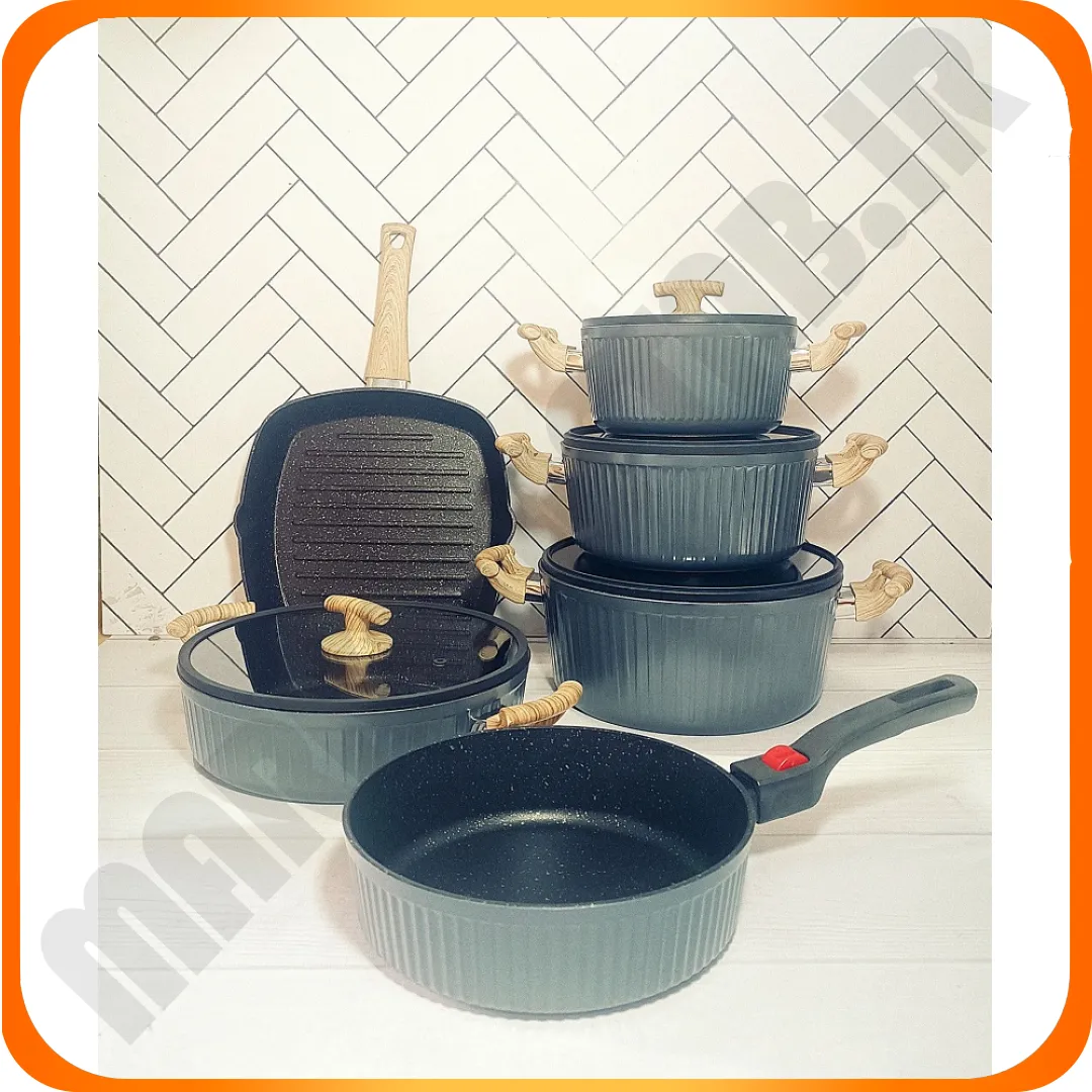 سرویس 10 پارچه هرمس طوسی اویز