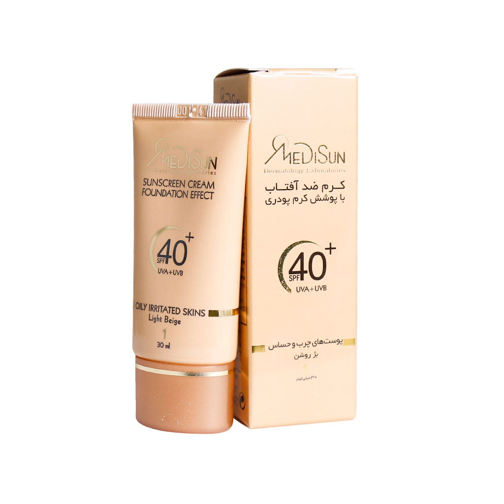 مدیسان کرم ضد آفتاب کرم پودری انواع پوست +SPF40