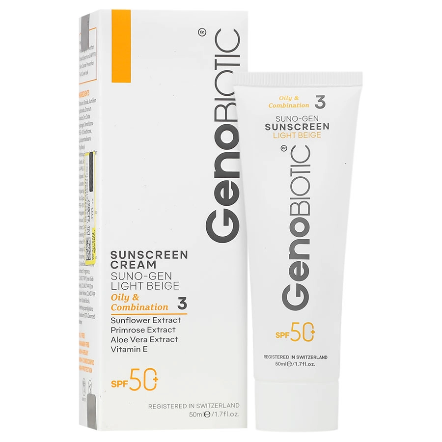 ضد آفتاب SPF50 ژنوبایوتیک پوست چرب spf50