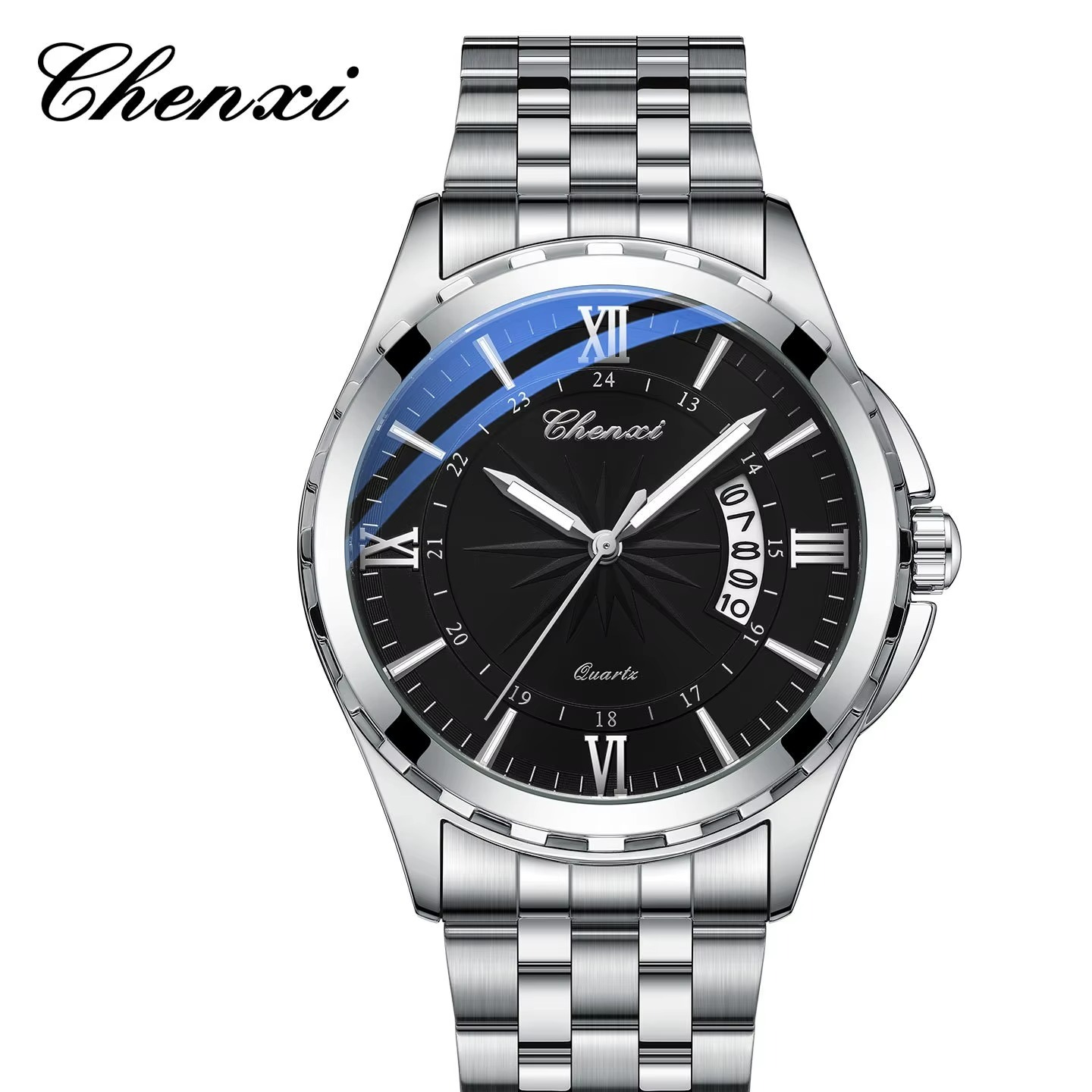 ساعت مچی مردانه چنکسی مدل CHENXI 016 نقره ای مشکی