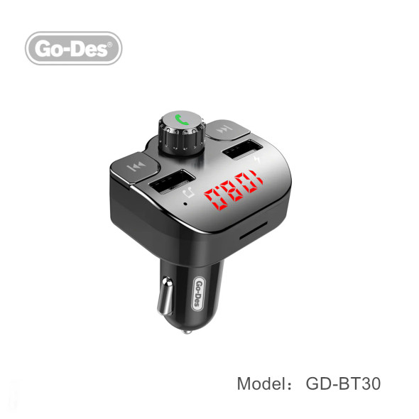 شارژر فندکی سریع و پخش موسیقی با فرستنده اف ام بلوتوثی خودرو Go-Des GD-BT30 