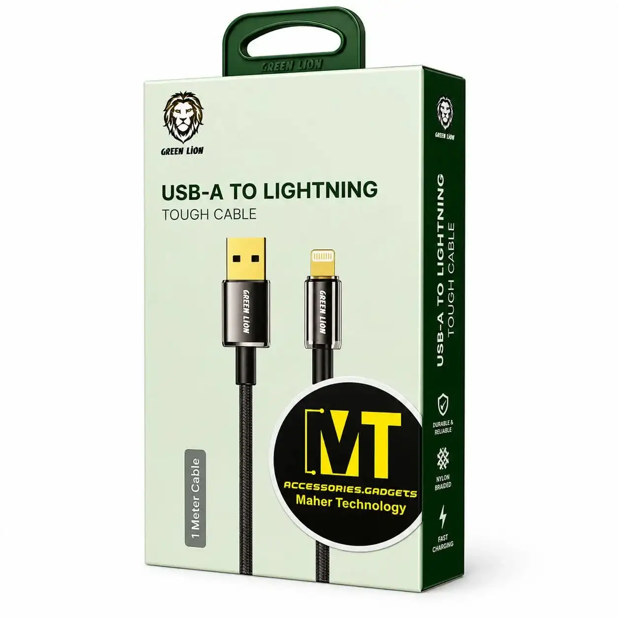 کابل شارژ گرین لاین USB-A به لایتنینگ مدل Tough Cable طول 1 متر